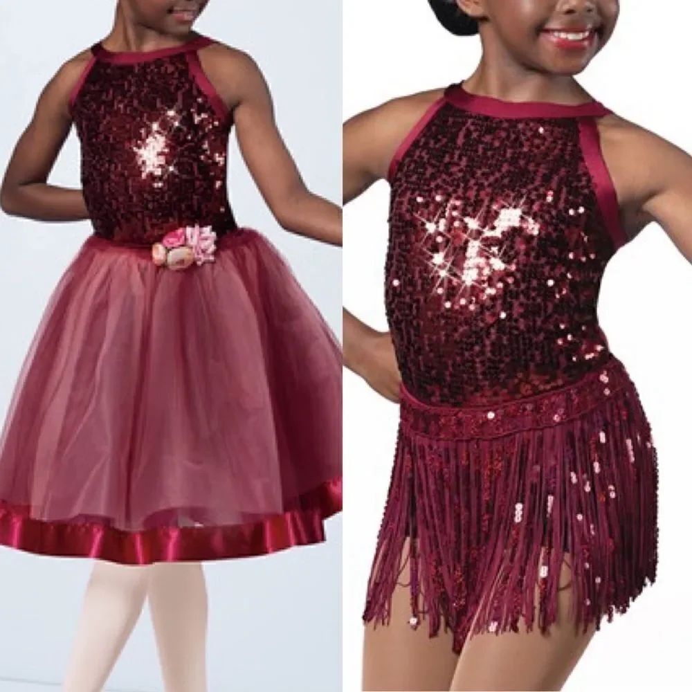 Weissman dance costume Ballet tutu jazz flapper fringe My Way 13666 child XLC